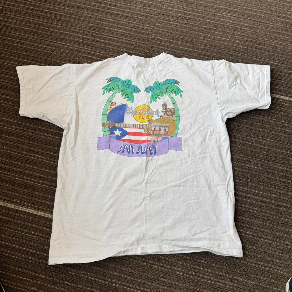 Vintage White Hard Rock Cafe San Juan Heavyweight T-shirt